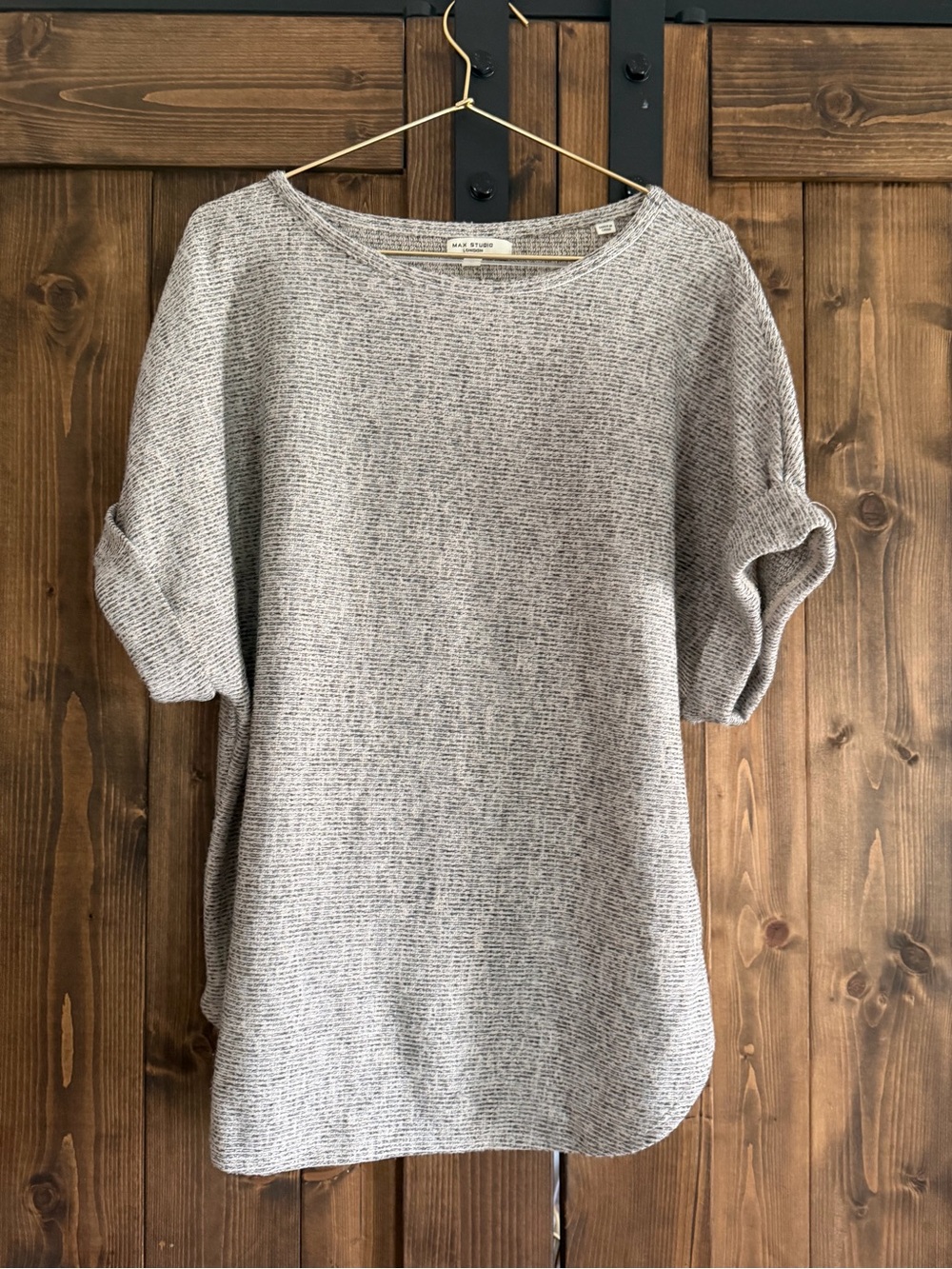 Max Studio Heather Gray Knit Top